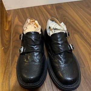Black Leather Oxford Loafers Shoes